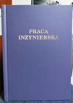 Wydruk i Oprawa Praca Inżynierska Wrzos Napis Złoty