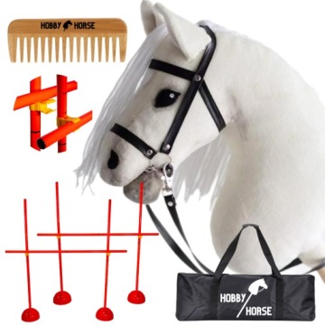 Set Hobby Horse Kůň Na Tyči A3 2x Překážka Na Skákání 120CM Hřeben