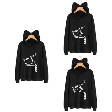 3 шт. модная женская толстовка с капюшоном с кошачьими ушками спереди Sle