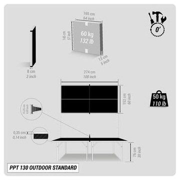 Стол для настольного тенниса Pongori PPT 130 для улицы