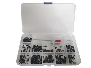 ZESTAW ŚRUB STOŻKOWYCH CZARNYCH M2 M2.5 M3 360-SZT