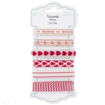 Tasiemki bawełniane Dp-Craft 6x2m Festive Red