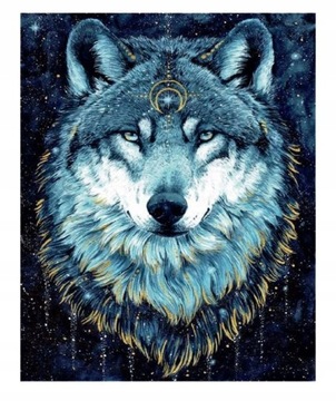 WILK HAFT DIAMENTOWY Diamond Painting 5D ZESTAW MOZAIKA DIAMENTOWA HOBBY