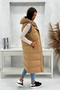 DZ728 r S ЖЕНСКИЙ УТЕПЛЕННЫЙ ЖИЛЕТ С МАКСИМАЛЬНЫМИ РУКАВАМИ