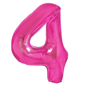 Balon Foliowy Cyfra 4 Różowa 100cm Różowy Party