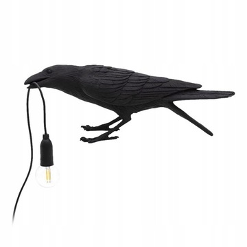 Żywiczna lampa wrona stół kinkiet lampka