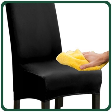 НАБОР ИЗ 4 ШТ. ЧЕХОЛ ДЛЯ СТУЛА XL, ЧЕРНЫЙ, ЭЛАСТИЧНЫЙ, ТОНКИЙ