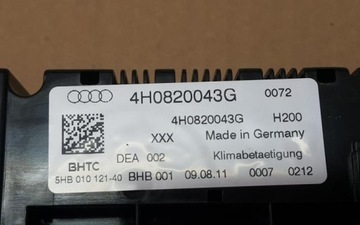 AUDI A8 4H PANEL KLIMATIZACE 4H0820043G