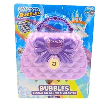 Wanna Bubbles Zestaw do baniek mydlanych Płyn 2x35ml Torebka Fioletowa