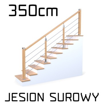 Balustrada barierka drewniana nierdzewna ND2 3,5m