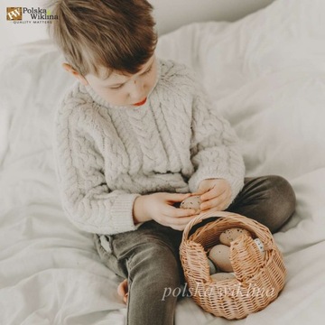 ПАСХАЛЬНАЯ КОРЗИНКА, МИШКА, ПЛЕТЕННАЯ КОРЗИНА С УШАМИ ДЛЯ ПОКОЛЕНИЯ, 15 СМ НАТУРАЛЬНЫЙ