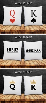 ZESTAW 2 PODUSZEK dla Par Mąż i Żona PREZENT URODZINY WALENTYNKI ROCZNICA