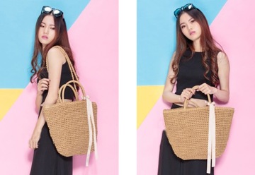 КОРЗИНА, СУМКА НА ПЛЕЧЕ ИЗ РАФИИ + ШАРФ