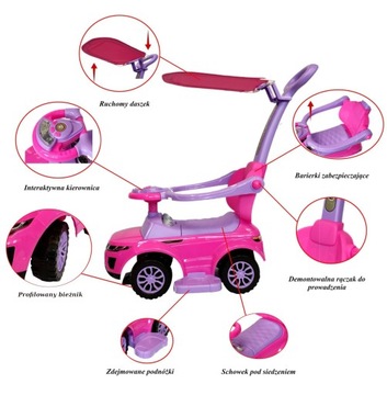 Ходунки, толкачи, 4в1, машинка с навесом + вкладка