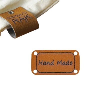 10X HANDMADE SKÓRZANE NASZYWKI METKI RĘKODZIEŁO EKOLOGICZNE