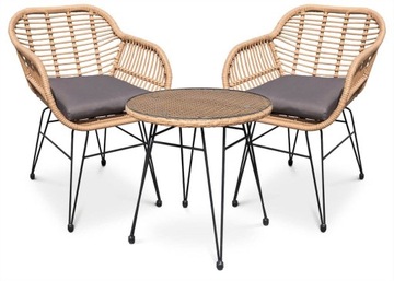 КОМПЛЕКТ БАЛКОННОЙ МЕБЕЛИ для балкона GARDEN KUBU 2+1 СТОЛ + СТУЛЬЯ