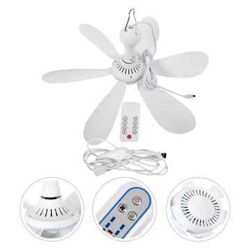 Шестилистный потолочный вентилятор Портативный подвесной USB-порт для общежития