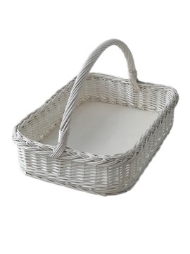 TACA WIKLINOWA BIAŁA DUŻA Z RĄCZKĄ