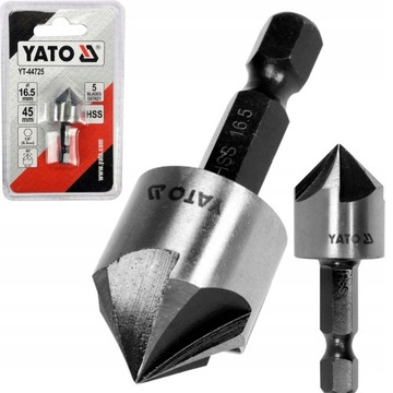 YATO POGŁĘBIACZ DO METALU HSS 16,5MM X 40MM HEX YT-44725