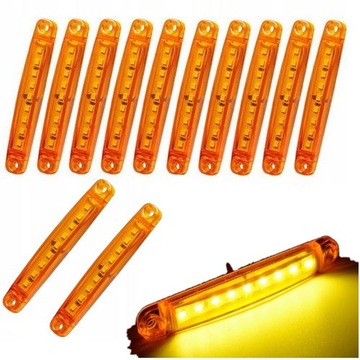 10 szt. LAMPA OBRYSOWA 9 LED 12V 24V POMARAŃCZOWA OBRYSÓWKI DO PRZYCZEPY