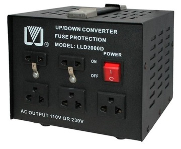Konwerter napięcia zasilacz auto transformator 2000W 230/110V