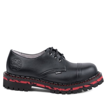 GLANY BRILU STEEL-NOSE POLSKIE GLANY 3-DZIURY NISKIE CZARNE RED SKÓRA 40
