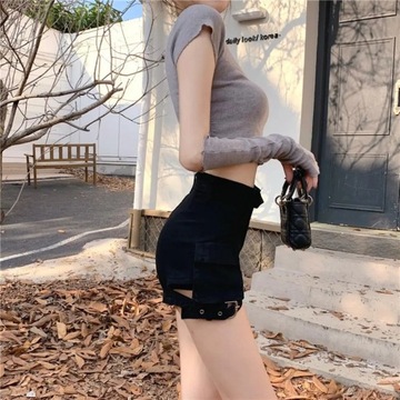 Women Shorts Sexy High Waist Denim Shorts Retro Fl