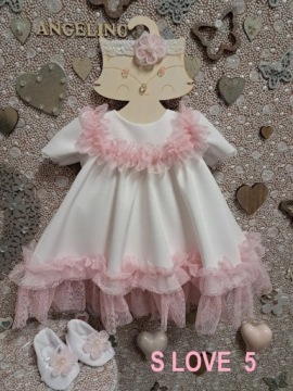 Вершкова сукенка для хрещення для дівчинки S LOVE 5 56 Angelino