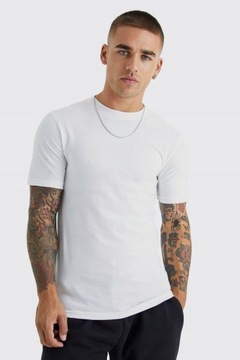 Boohooman NG2 ukb BIAŁY KLASYCZNY T-SHIRT CASUAL M