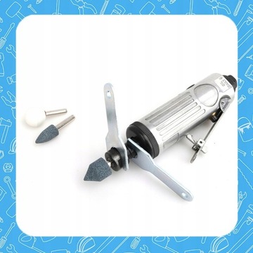 SZLIFIERKA PNEUMATYCZNA PROSTA 1/4 6MM Z AKCESORIAMI WALIZKA + ŚCIERNICE