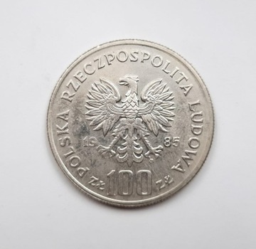 Старая монета 100 злотых Матери Польки 1985 г. Польша