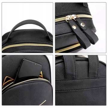 РЮКЗАК ЖЕНСКИЙ Кожаный рюкзак для девочки с узором КОШКА - РОЗОВЫЙ