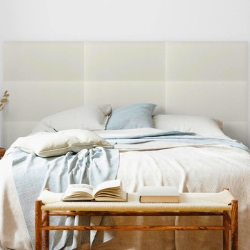 80x20 Мягкие стеновые панели КРЕМОВЫЙ ЭКО КОЖА Прямоугольник Мягкий Толстый