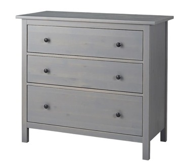 IKEA HEMNES Komoda, 3 szuflady, szary bejcowane