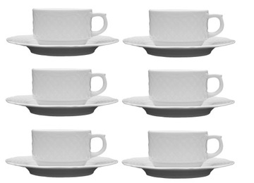 LUBIANA AFRODYTA 6 X FILIŻANKA 250 ML SPODEK 16 CM