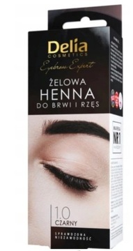 DELIA ŻELOWA HENNA DO BRWI i RZĘS 1.0 CZARNA 15 ml