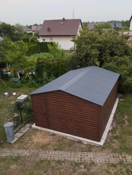 Деревянный гараж 4х6, гараж на заказ, листовой металл, распашные ворота, дверь