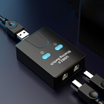 Устройство для совместного использования принтеров 2 в 1 Выход USB 2.0 Совместное использование 2 компьютеров Стабильный