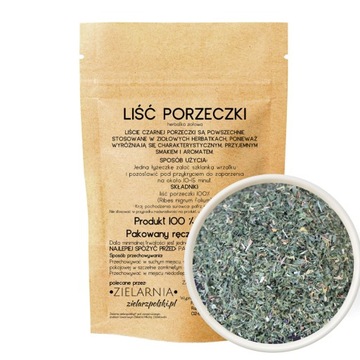 PORZECZKA czarna liść PORZECZKI BEZ CHEMII POLSKA 100% naturalna