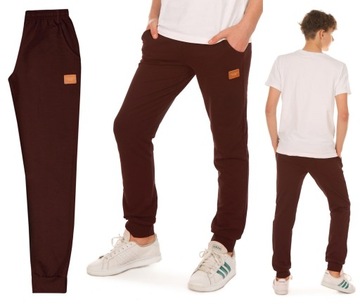 Spodnie dresowe chłopięce SUPER JAKOŚĆ dres r.152 brązowe Produkt PL