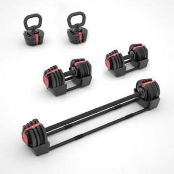 SGR18 PRO 3W1 ZESTAW REGULOWANYCH SZTANGIELEK 41 KG kettle gryf sztanga