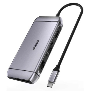 Choetech 9w1 wielofunkcyjny HUB USB Typ C - 3x USB 3.2 Gen 1 / czytnik kart