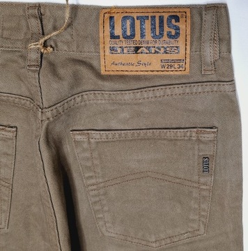 Spodnie damskie bawełna 100% kolor beżowy prosta nogawka firma Lotus r. 29