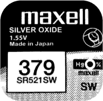 1x BATERIA SREBROWA MAXELL SR 521 SW 379 AG0 SR63