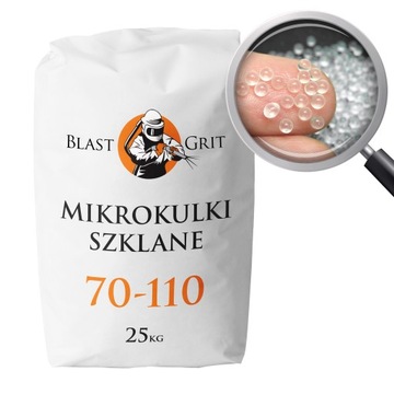 Mikrokulki szklane 70 - 110 µm 25kg, szkiełko do piaskarki, kulki szklane