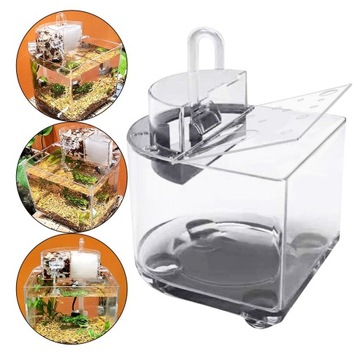 Настольный аквариум с прозрачной водой и крышкой