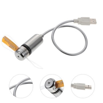 USB-вентилятор со светодиодной подсветкой и температурой, портативный