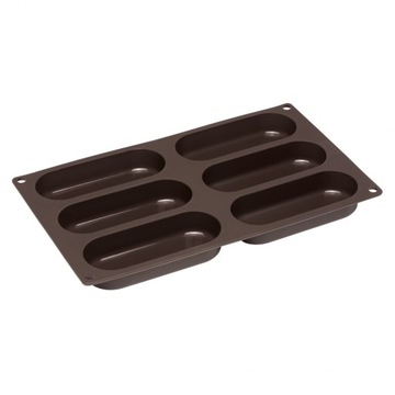 Forma na 6 bułek do hot dogów 30 x 17,5 cm brązowa