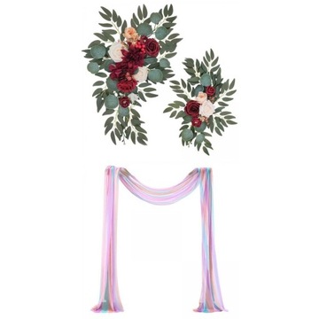 Rose Flower Swag Kompozycja Kwiatowa Łuk ślubny