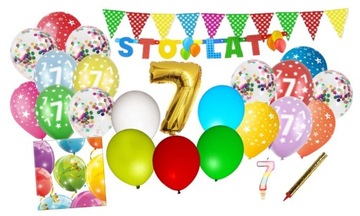 Balony zestaw LED świecący NA URODZINY 1 2 3 4 5 6 7 8 9 10 z balony folia